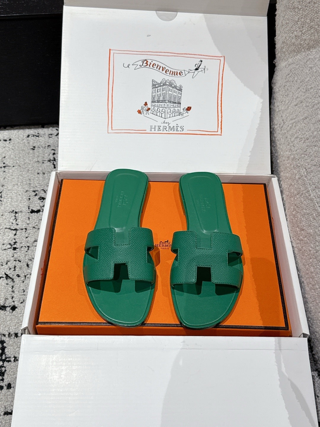 Hermes Oran Sandals in Epsom Calfskin