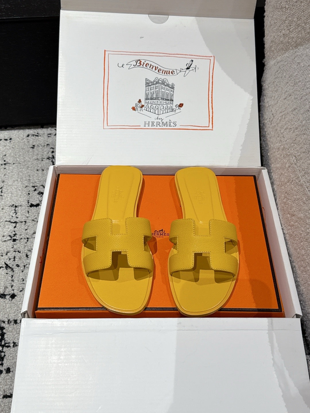 Hermes Oran Sandals in Epsom Calfskin