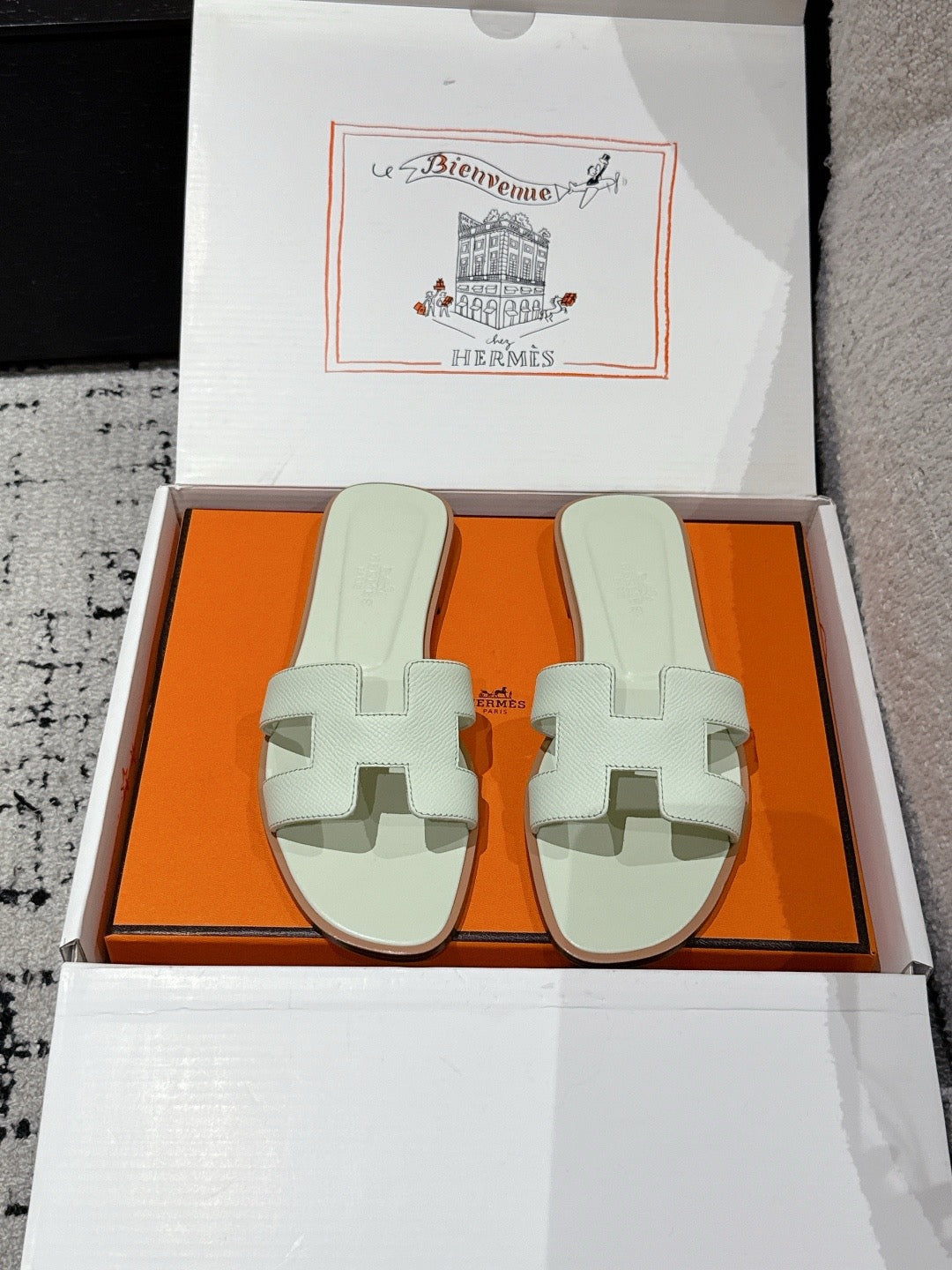Hermes Oran Sandals in Epsom Calfskin