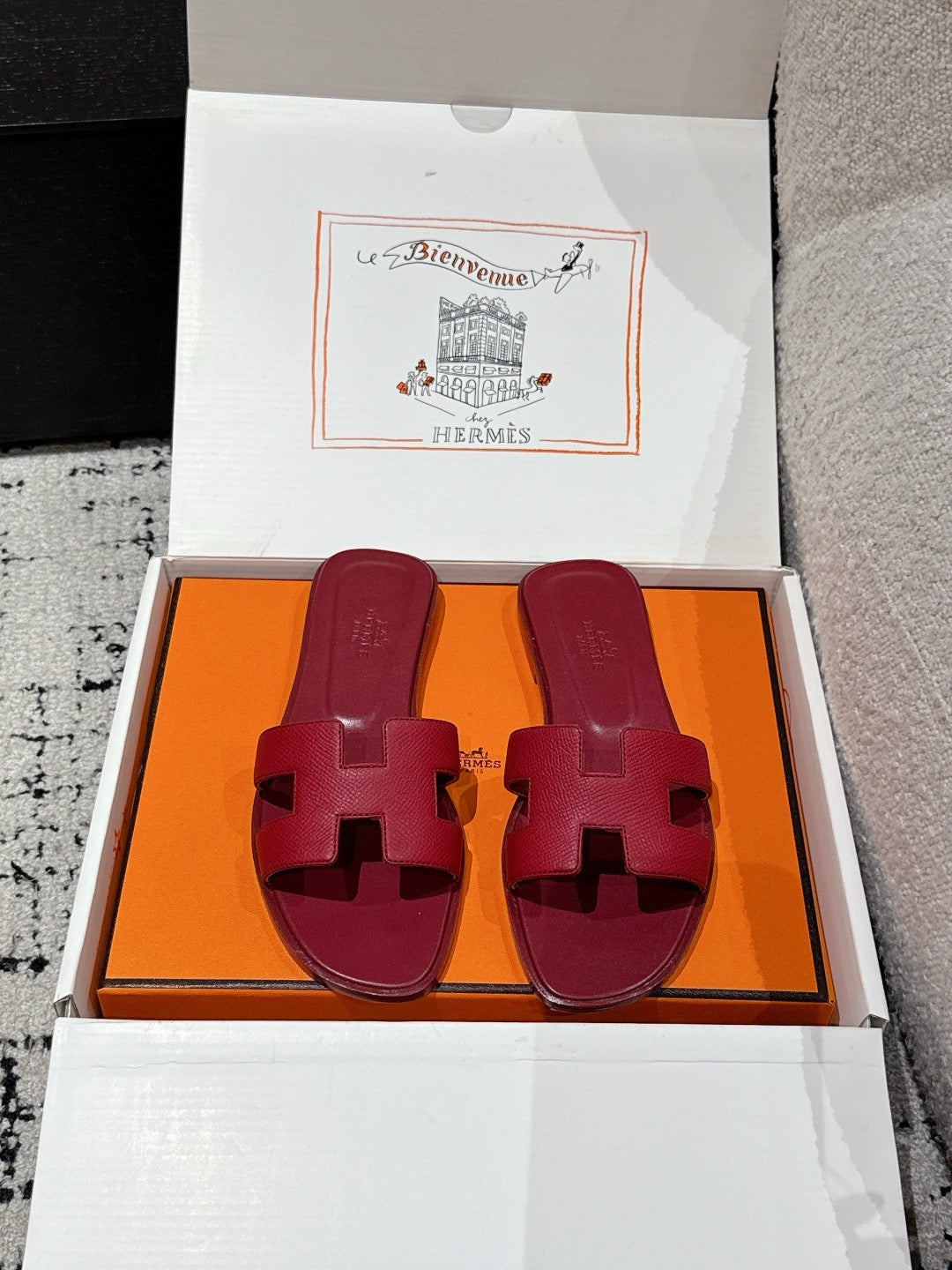 Hermes Oran Sandals in Epsom Calfskin