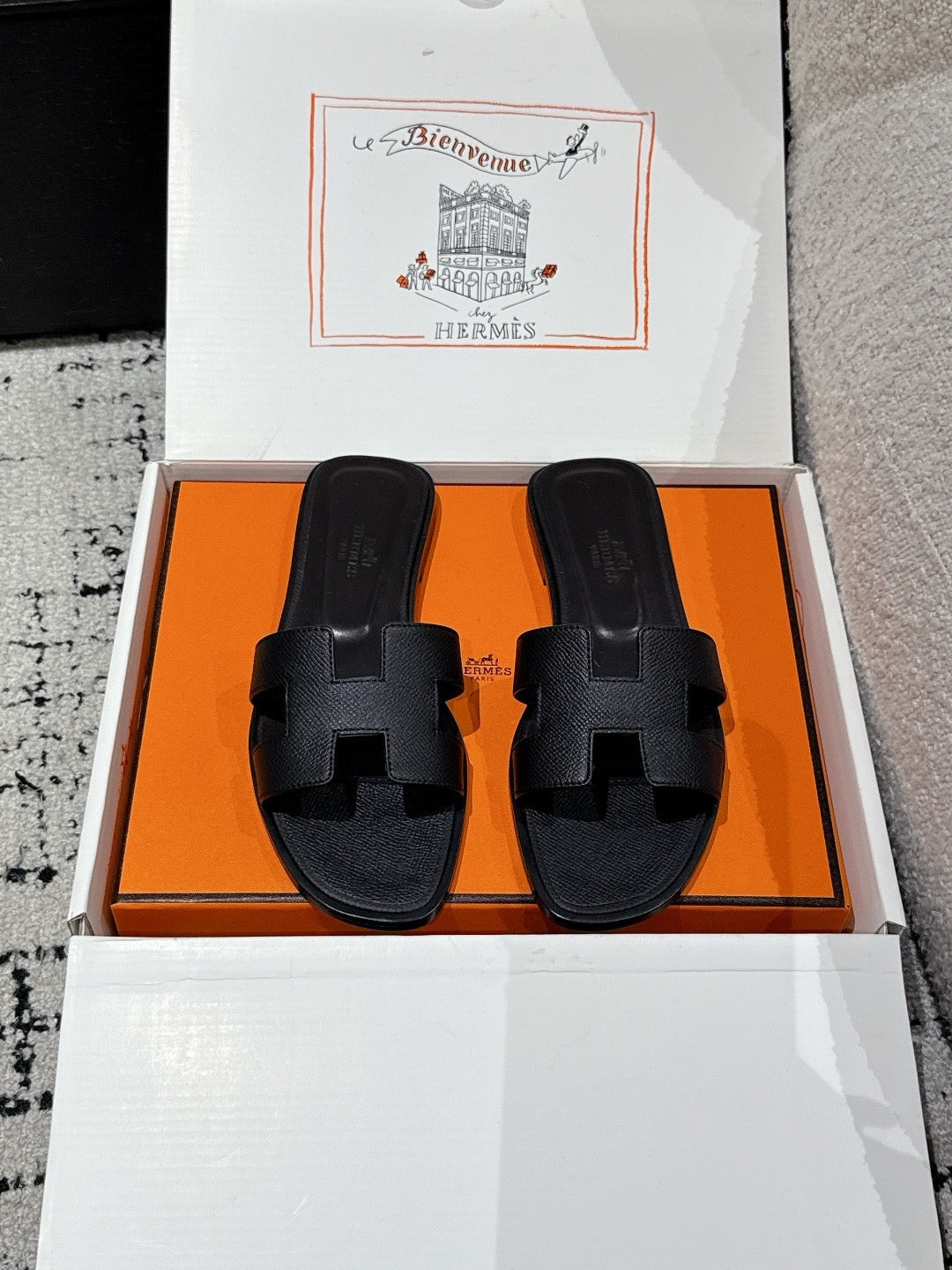 Hermes Oran Sandals in Epsom Calfskin
