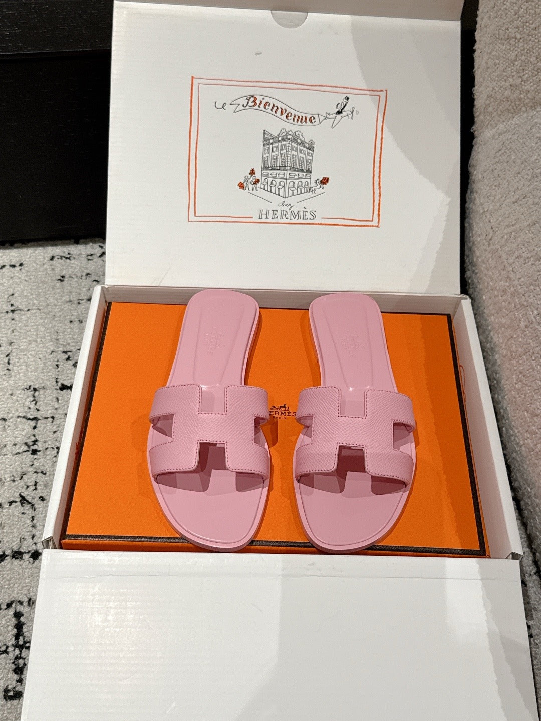 Hermes Oran Sandals in Epsom Calfskin