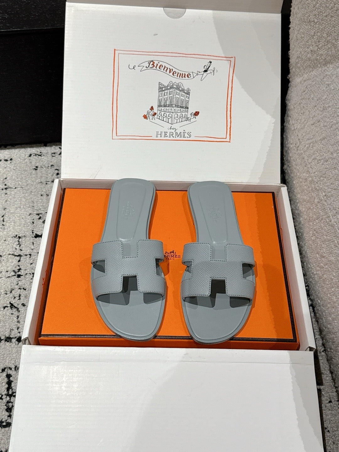 Hermes Oran Sandals in Epsom Calfskin
