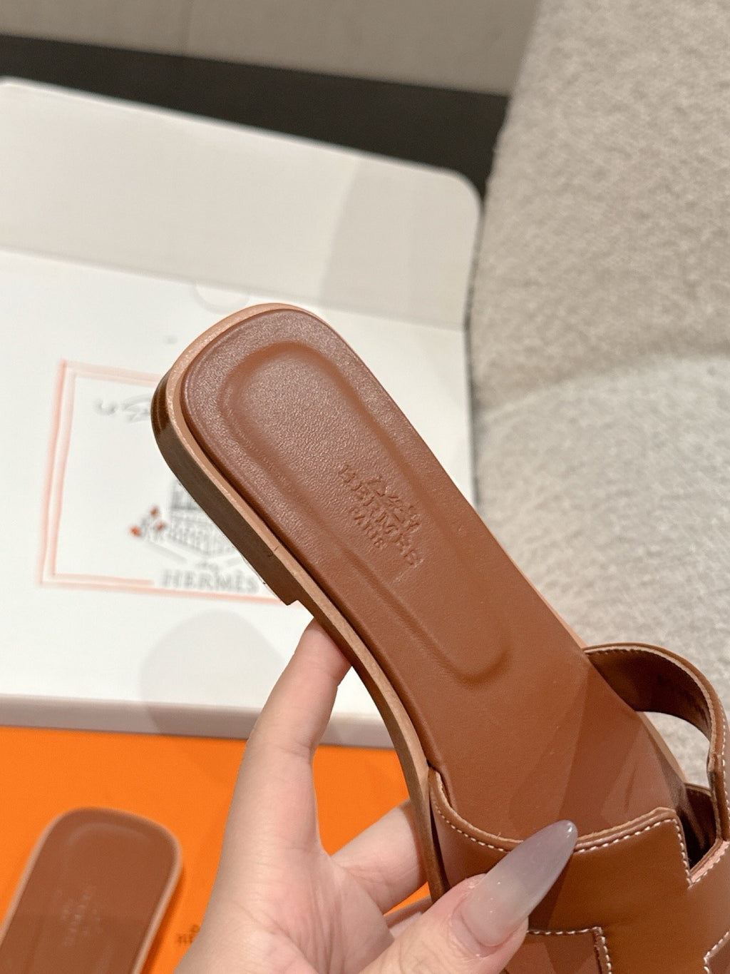 Hermes Oran Sandals in Smooth Calfskin