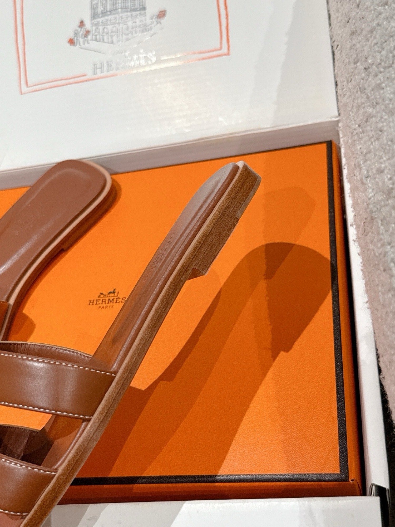 Hermes Oran Sandals in Smooth Calfskin