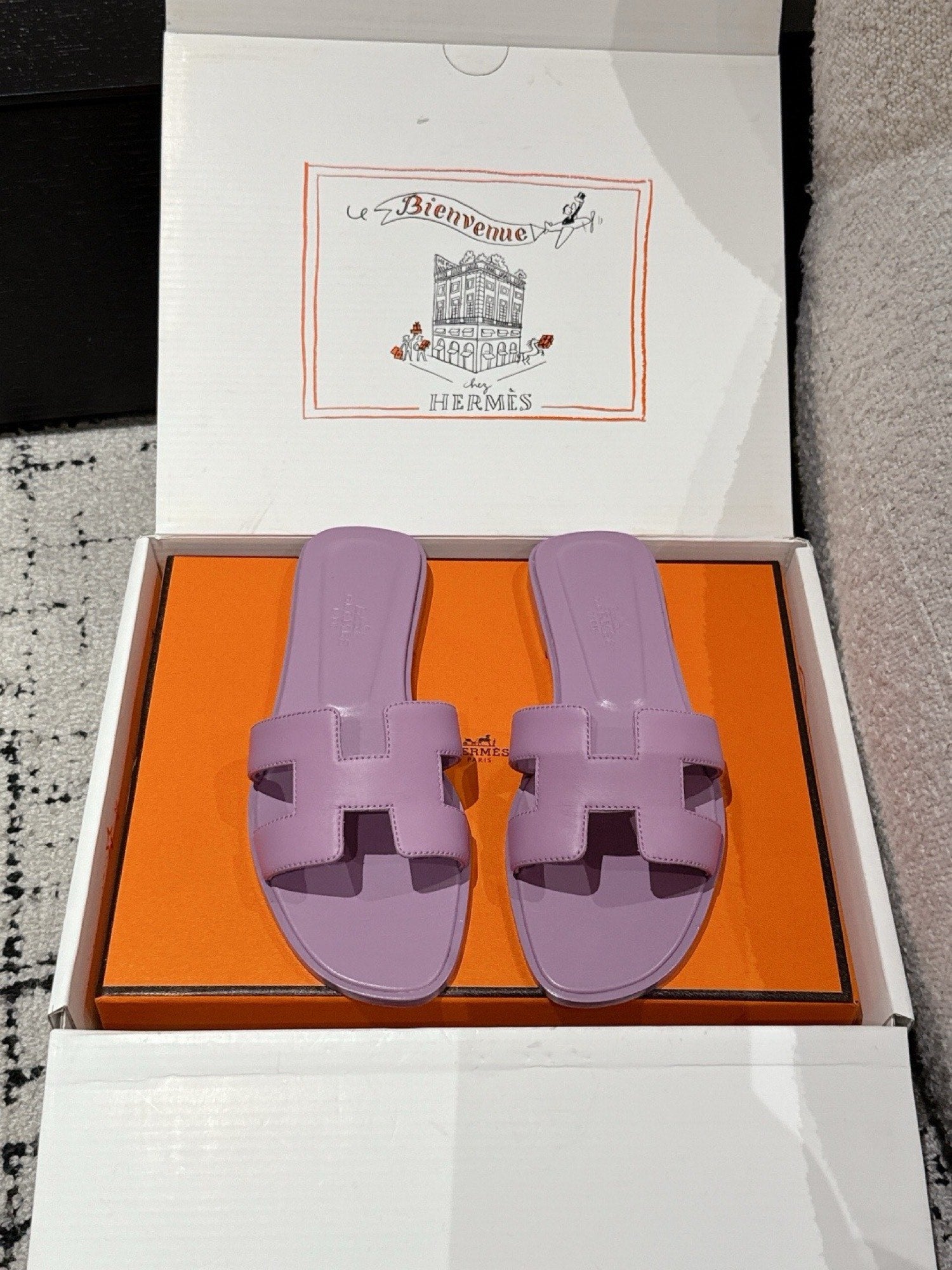 Hermes Oran Sandals in Smooth Calfskin