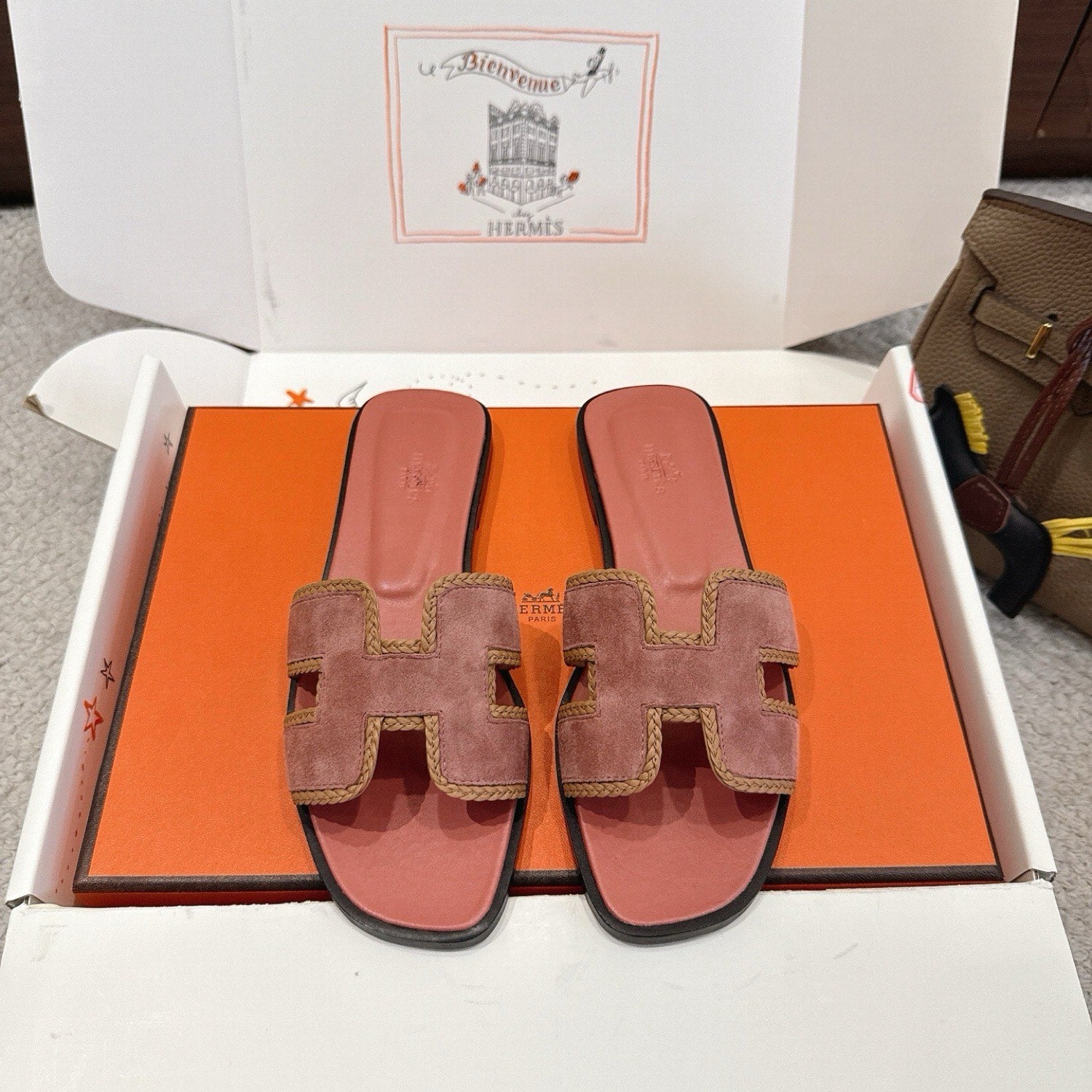 Hermes Oran Sandals in Suede