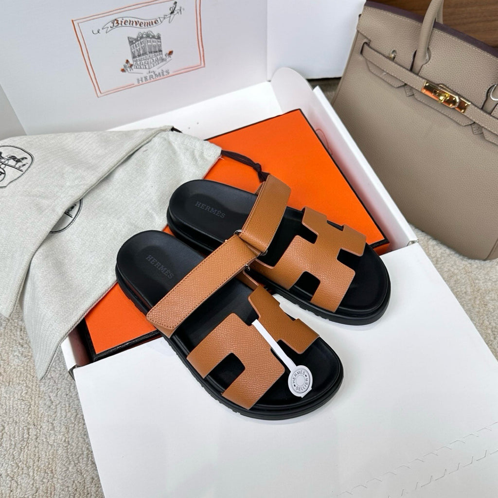 Hermes Chypre Sandals in Epsom Calfskin