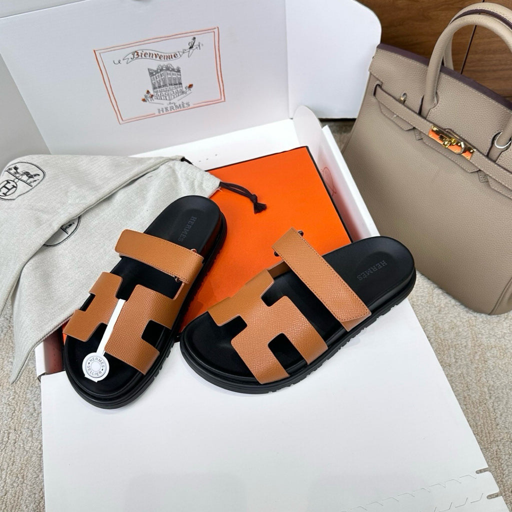 Hermes Chypre Sandals in Epsom Calfskin