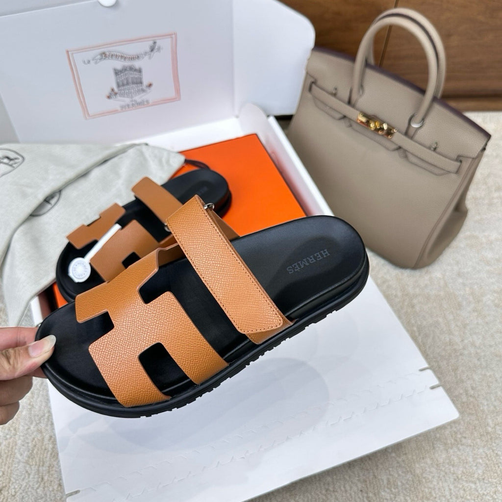 Hermes Chypre Sandals in Epsom Calfskin