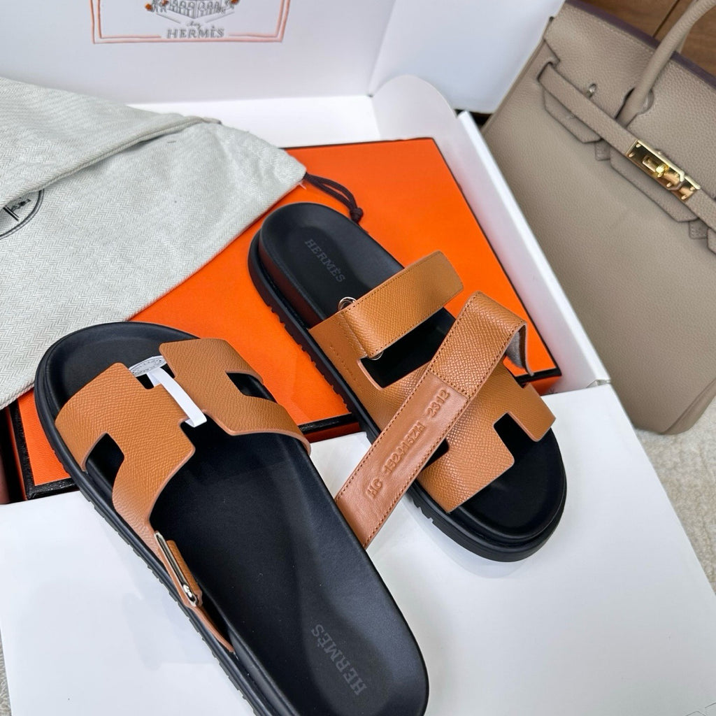 Hermes Chypre Sandals in Epsom Calfskin