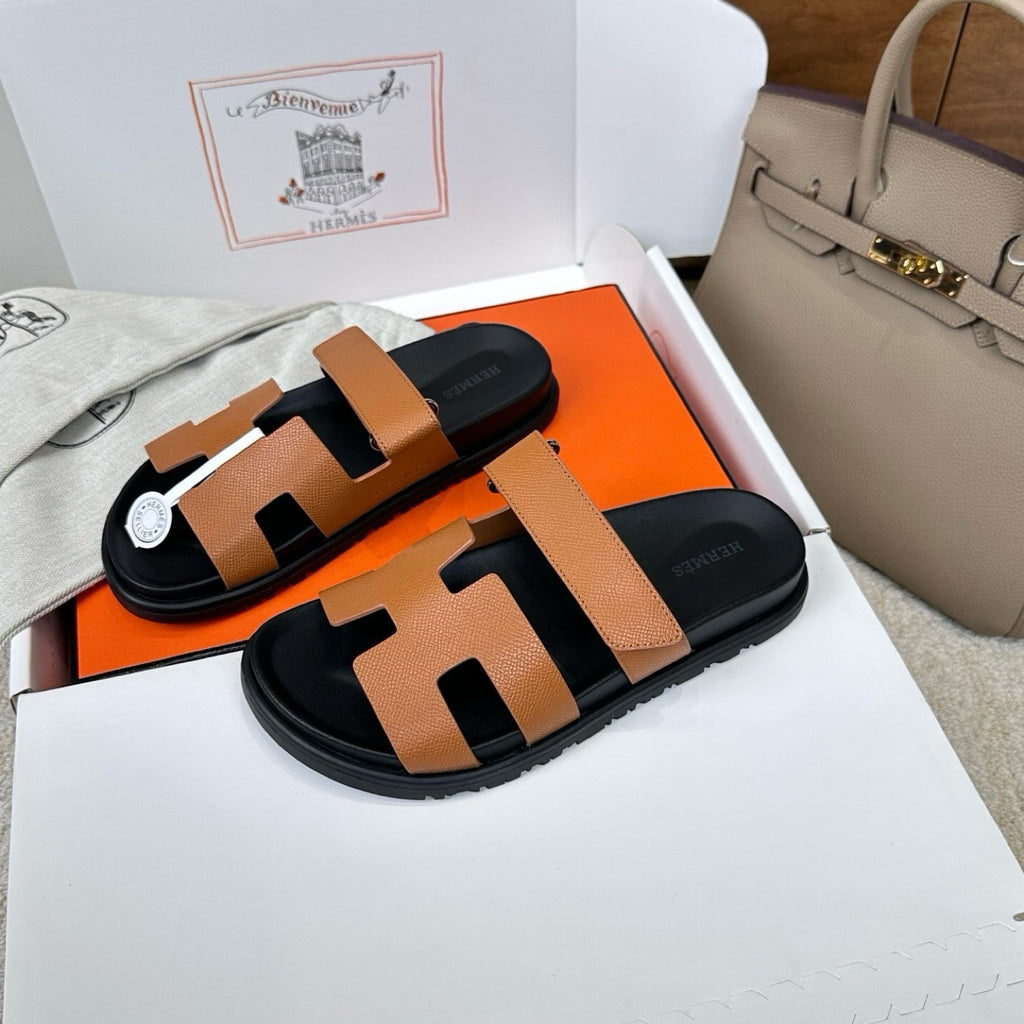Hermes Chypre Sandals in Epsom Calfskin