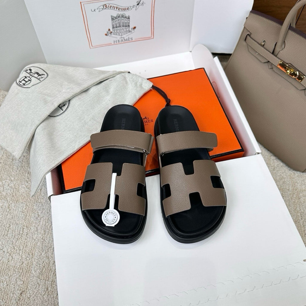 Hermes Chypre Sandals in Epsom Calfskin
