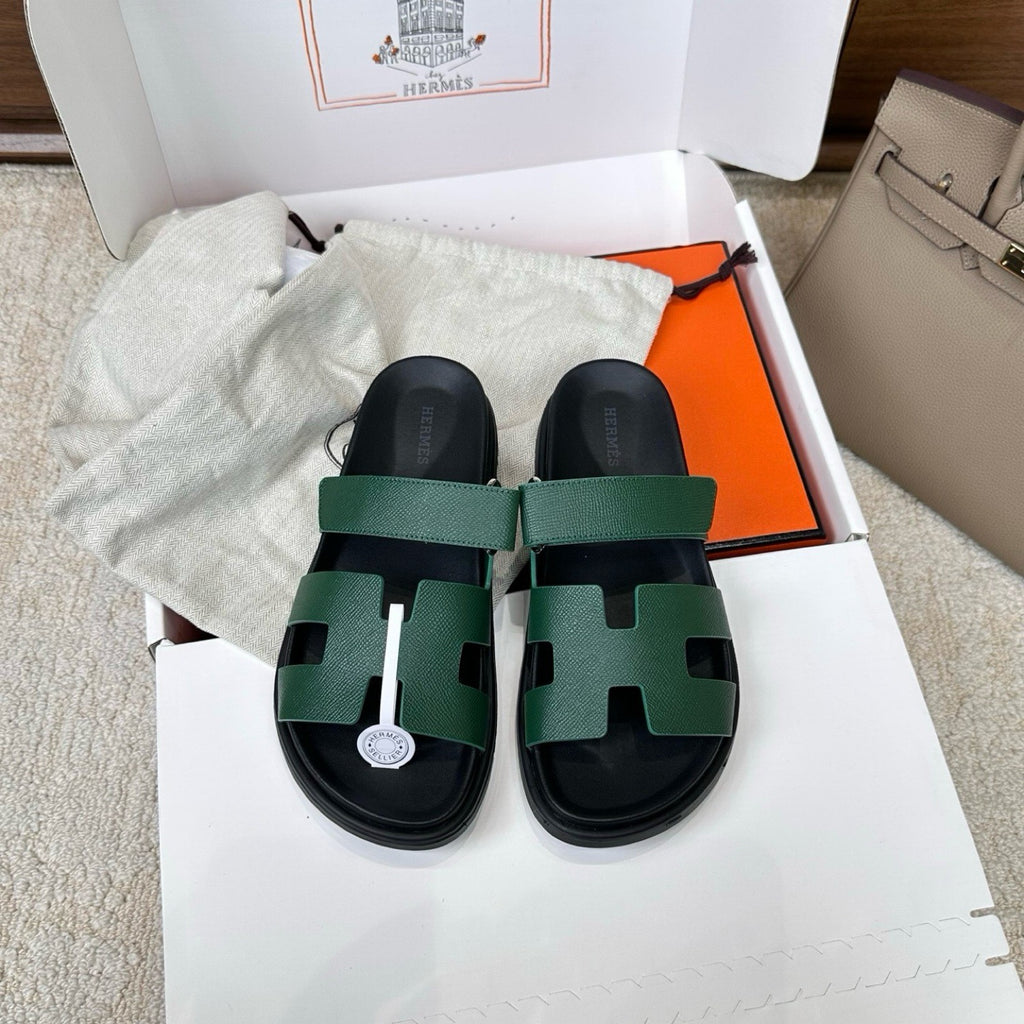 Hermes Chypre Sandals in Epsom Calfskin