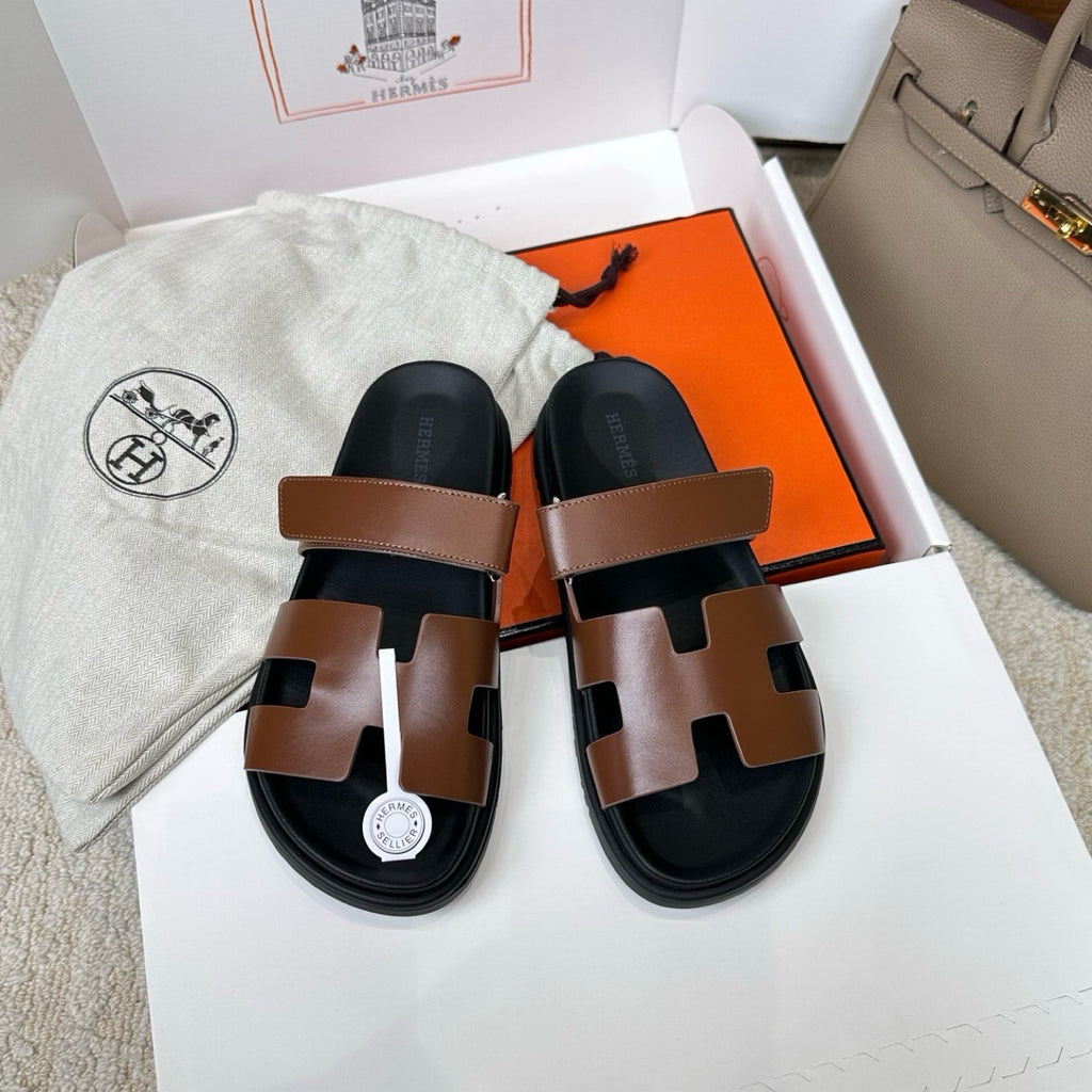 Hermes Chypre Sandals in Smooth Calfskin