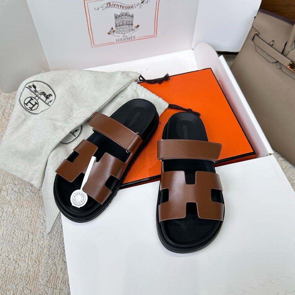Hermes Chypre Sandals in Smooth Calfskin