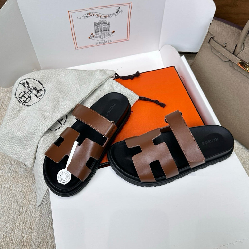 Hermes Chypre Sandals in Smooth Calfskin