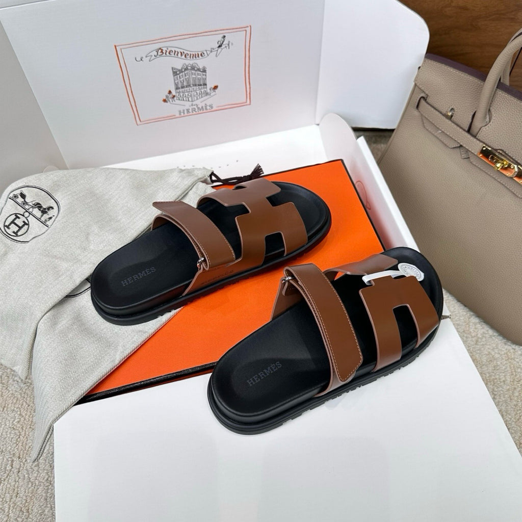 Hermes Chypre Sandals in Smooth Calfskin