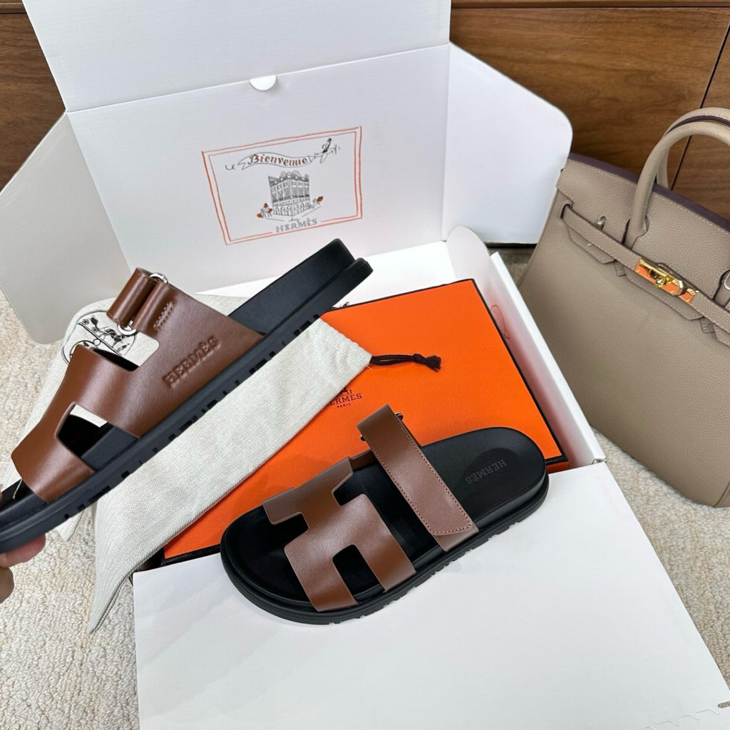 Hermes Chypre Sandals in Smooth Calfskin