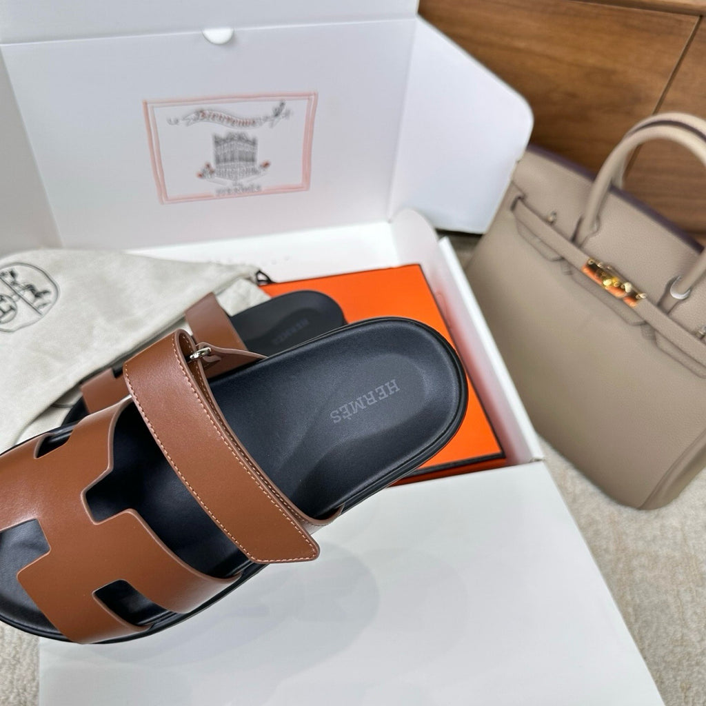 Hermes Chypre Sandals in Smooth Calfskin