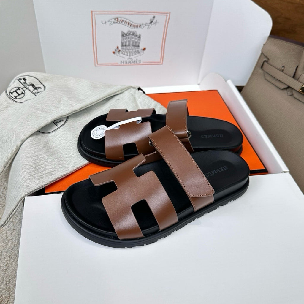 Hermes Chypre Sandals in Smooth Calfskin