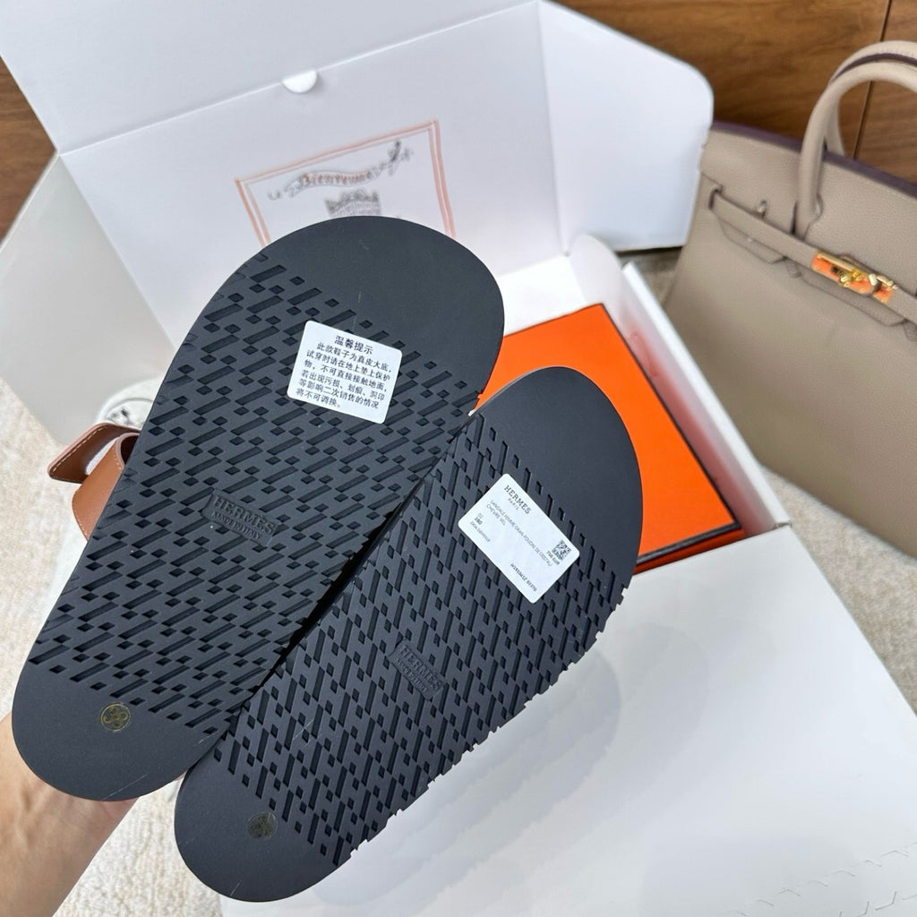 Hermes Chypre Sandals in Smooth Calfskin