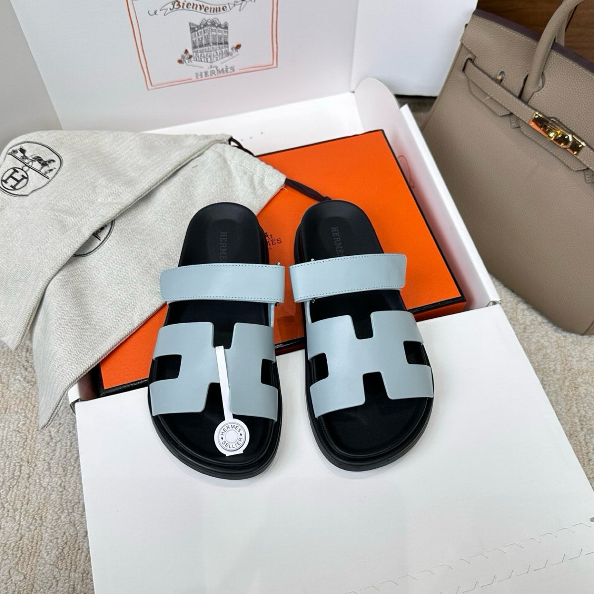 Hermes Chypre Sandals in Smooth Calfskin