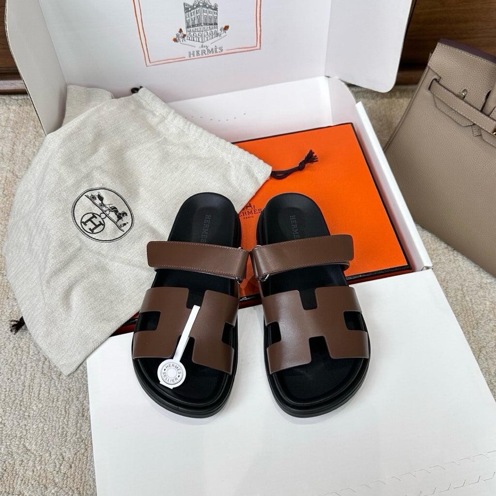 Hermes Chypre Sandals in Smooth Calfskin