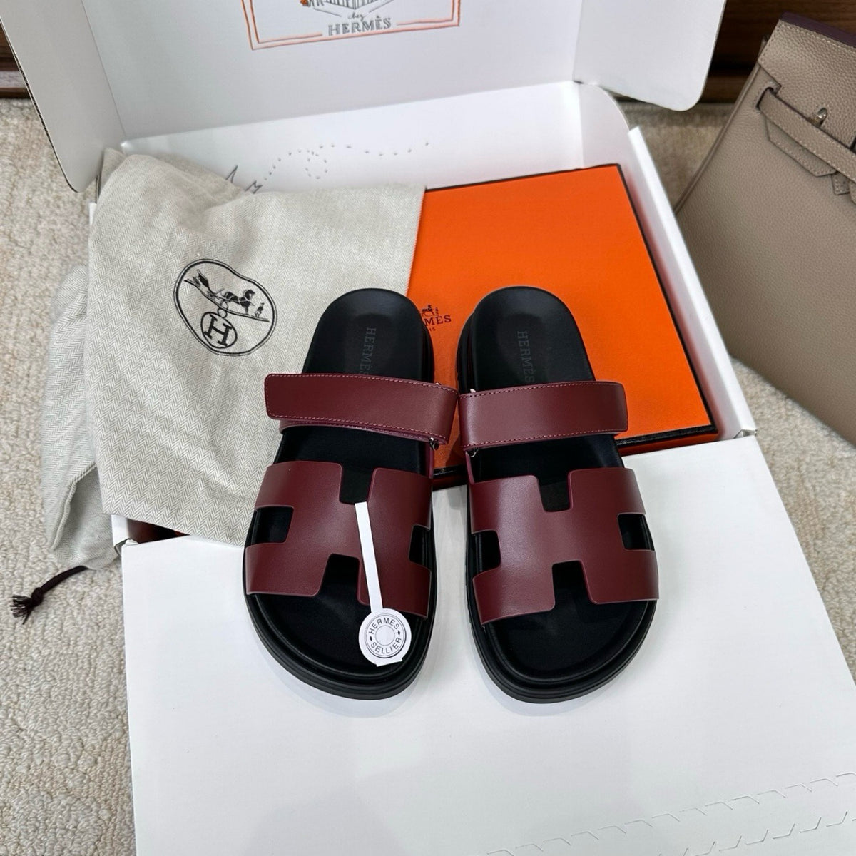 Hermes Chypre Sandals in Smooth Calfskin