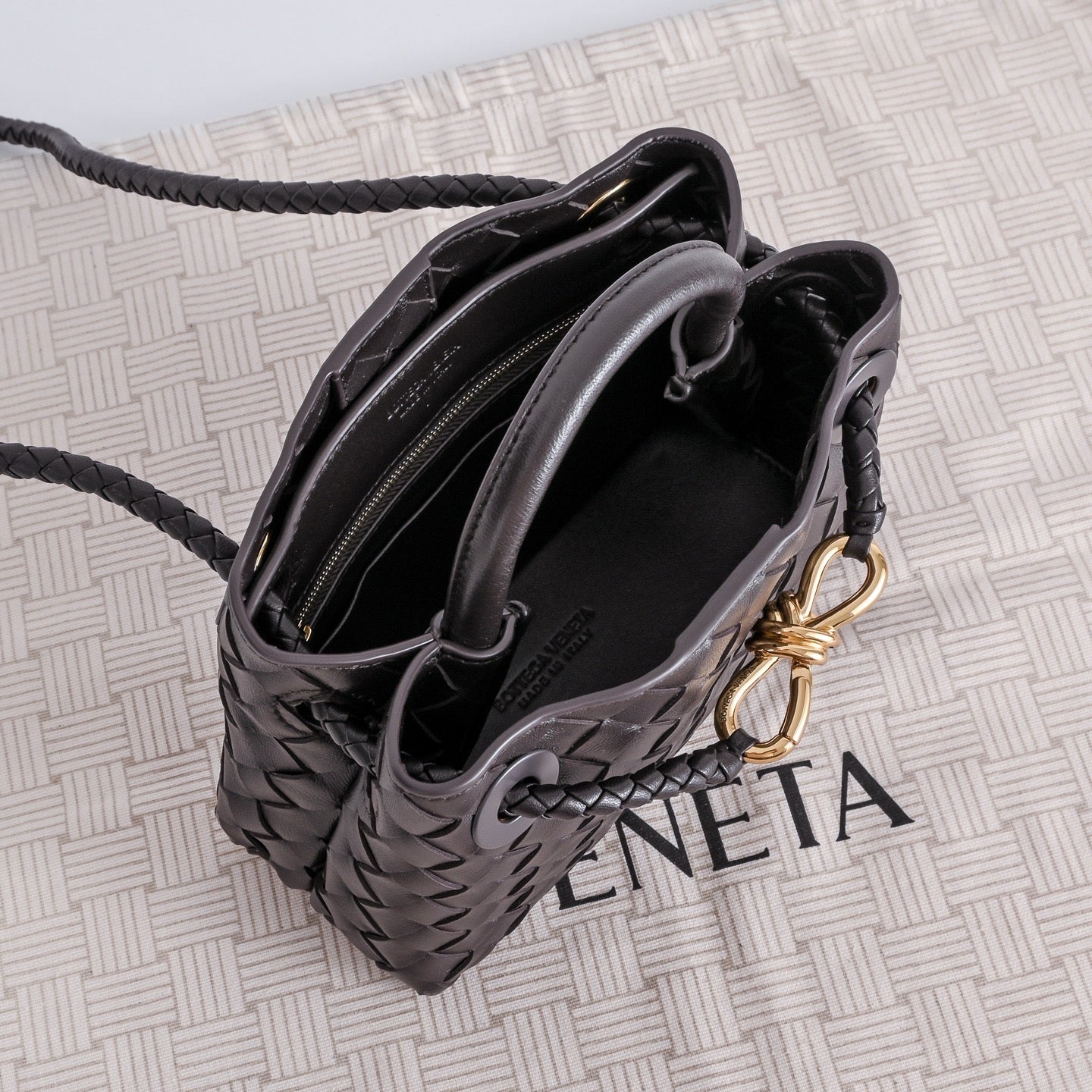 Bottega Veneta Mini Andiamo In Supple Intrecciato Leather