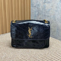 Saint Laurent Niki Medium Chain Bag in Crinkled Vintage Leather