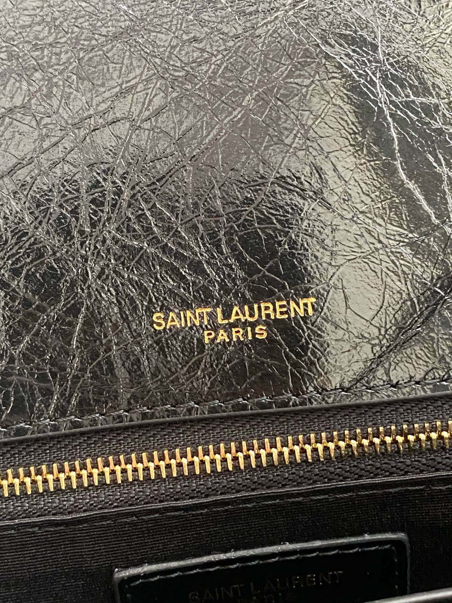 Saint Laurent Niki Medium Chain Bag in Crinkled Vintage Leather