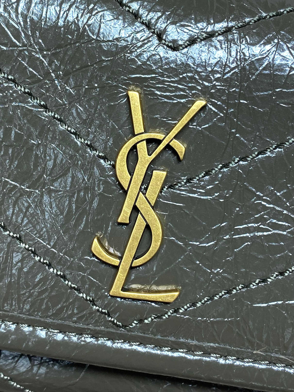 Saint Laurent Niki Mini Chain Bag in Crinkled Vintage Leather