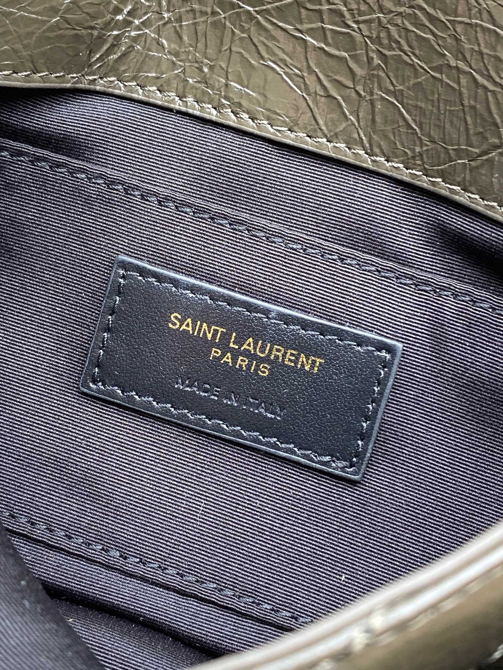 Saint Laurent Niki Mini Chain Bag in Crinkled Vintage Leather