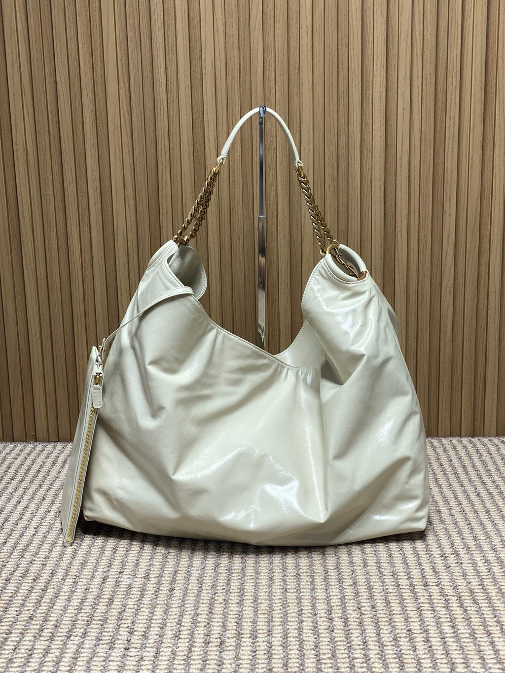 Saint Laurent Hortense Hobo In Shiny Leather