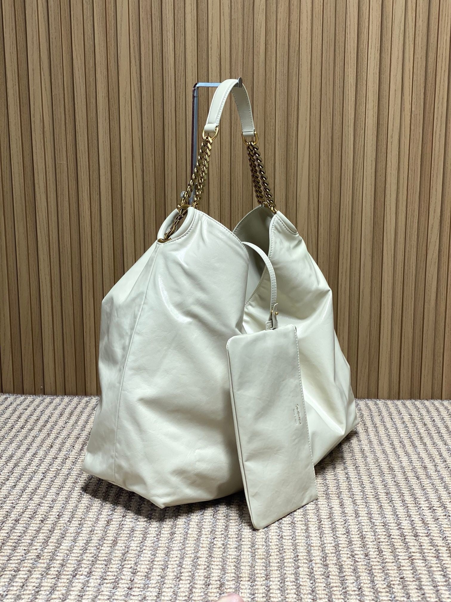 Saint Laurent Hortense Hobo In Shiny Leather