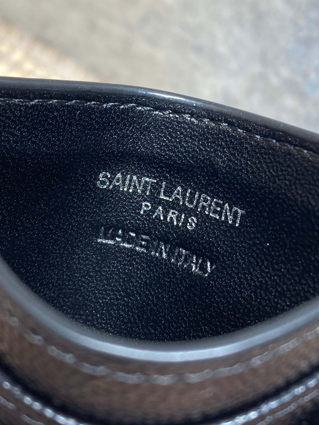 Saint Laurent Matelassé Card Case In Grain De Poudre Leather
