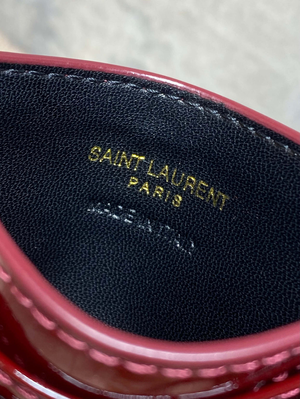 Saint Laurent Matelassé Card Case In Patent Leather