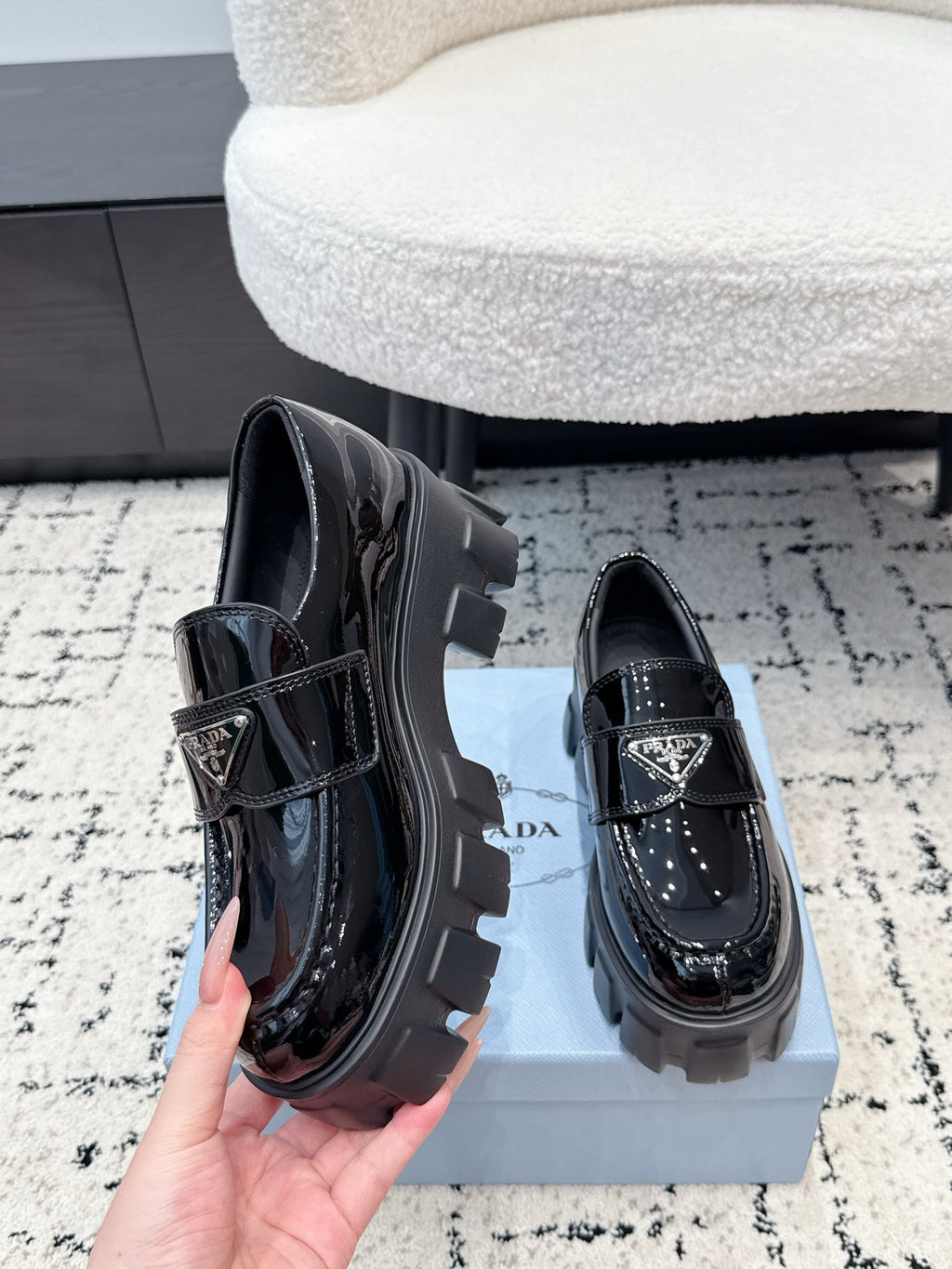 Prada Monolith Loafers in Calfskin