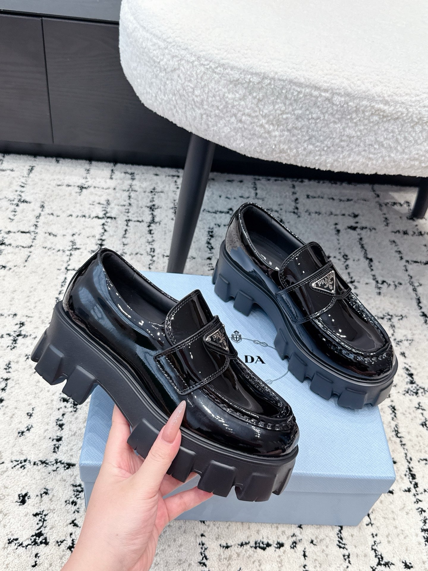 Prada Monolith Loafers in Calfskin