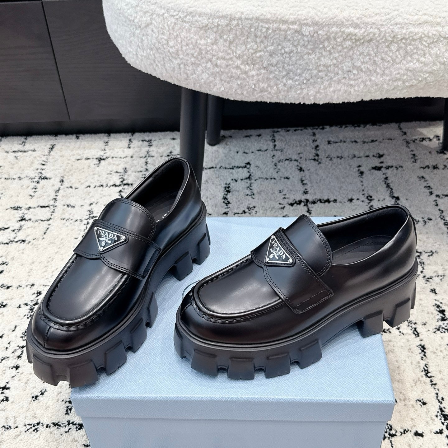 Prada Monolith Loafers in Calfskin