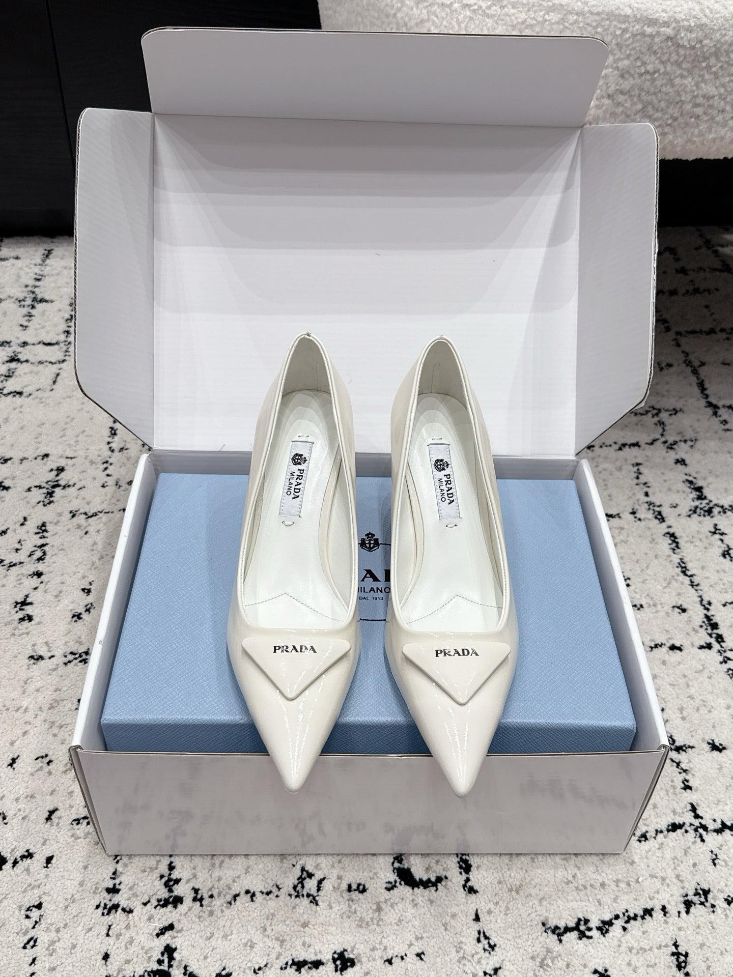 Prada Triangle Pump in Calfskin