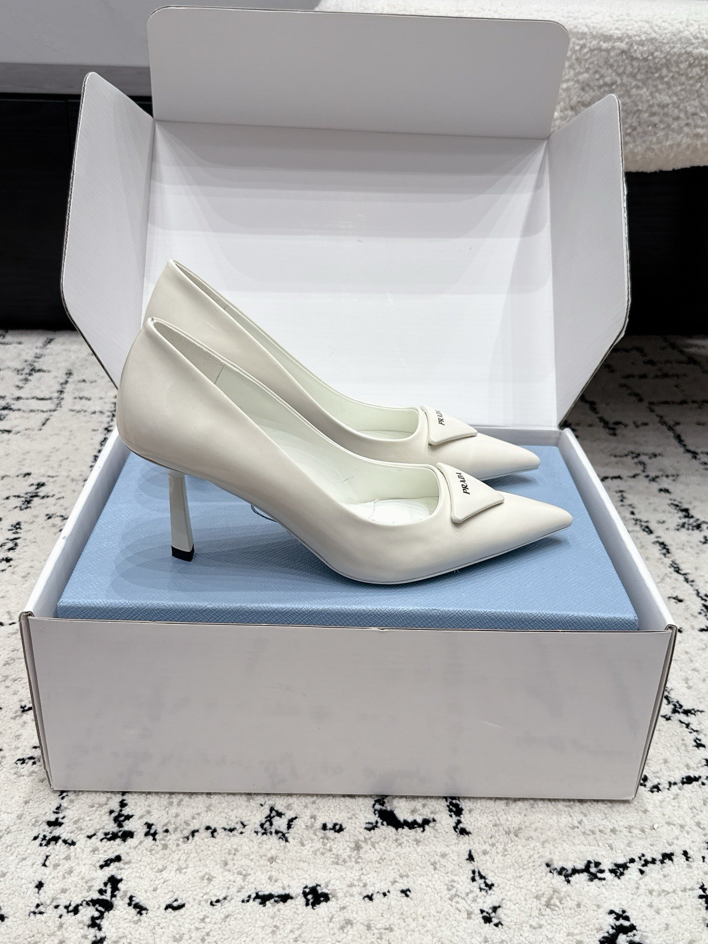 Prada Triangle Pump in Calfskin