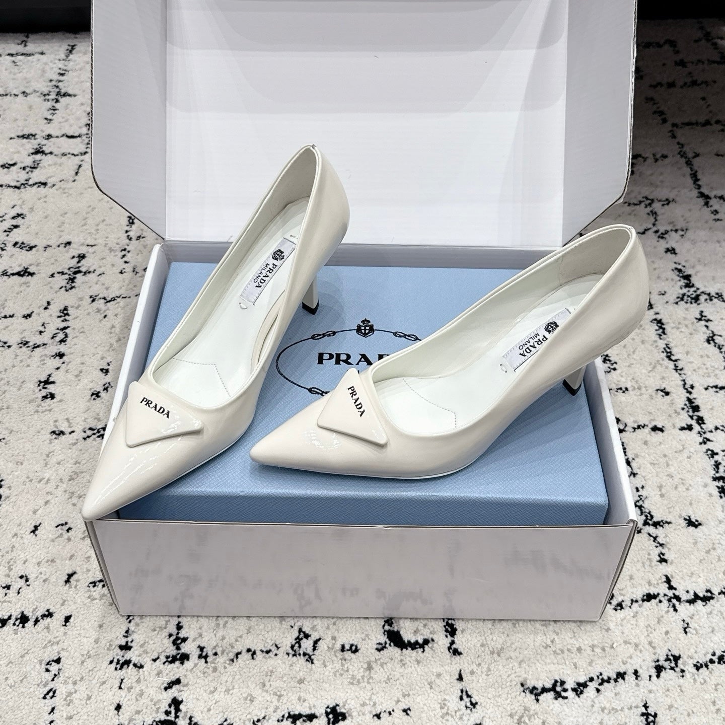Prada Triangle Pump in Calfskin