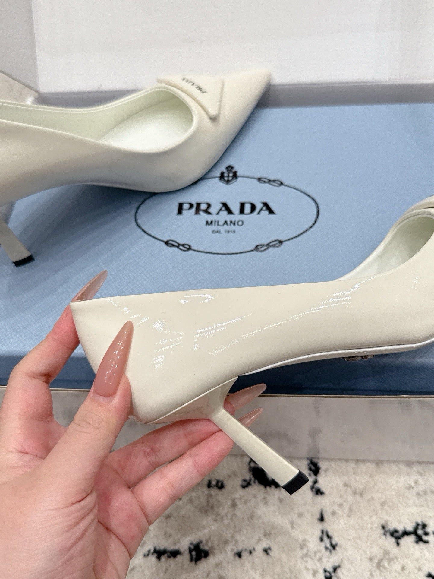Prada Triangle Pump in Calfskin