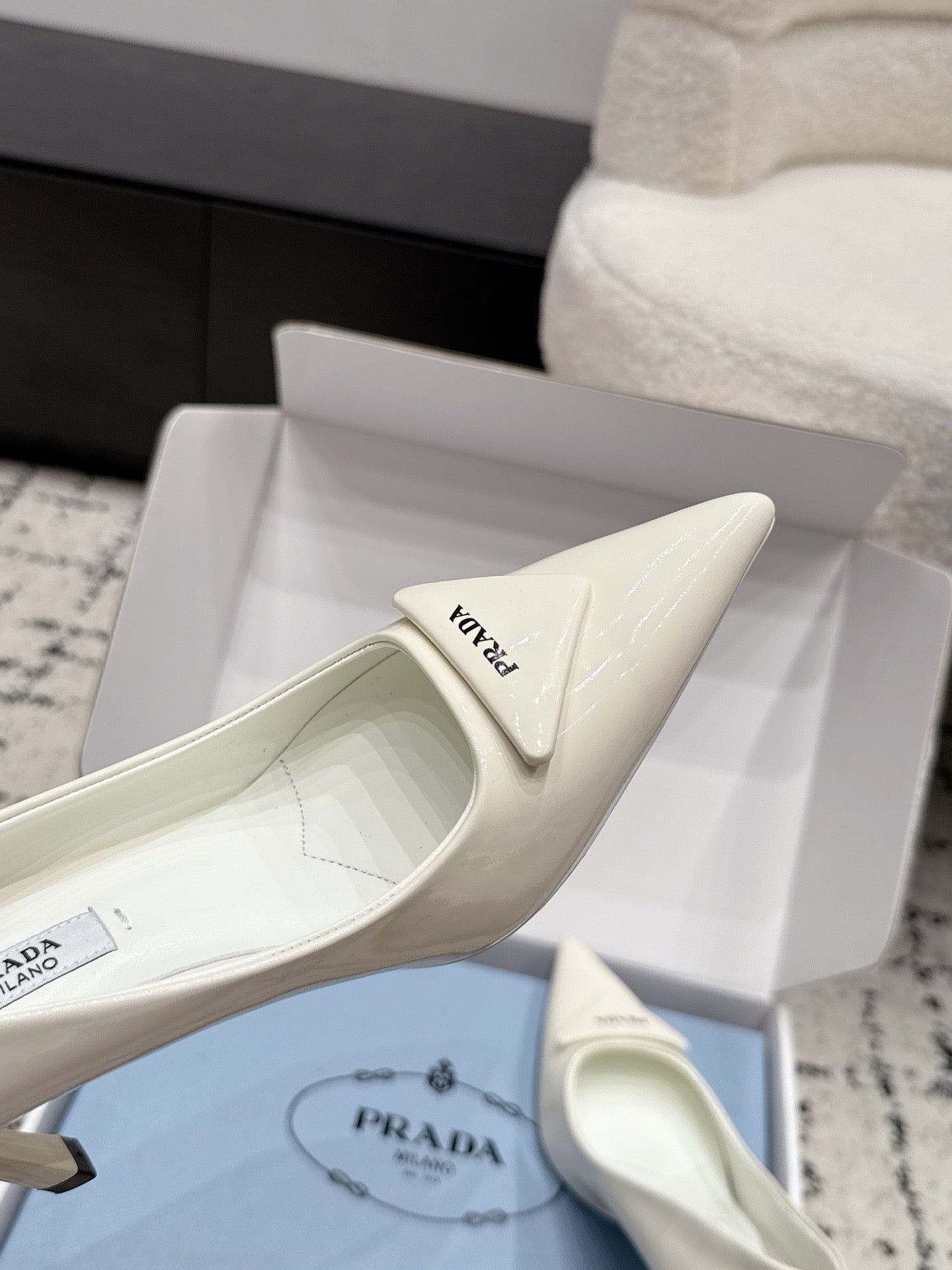 Prada Triangle Pump in Calfskin