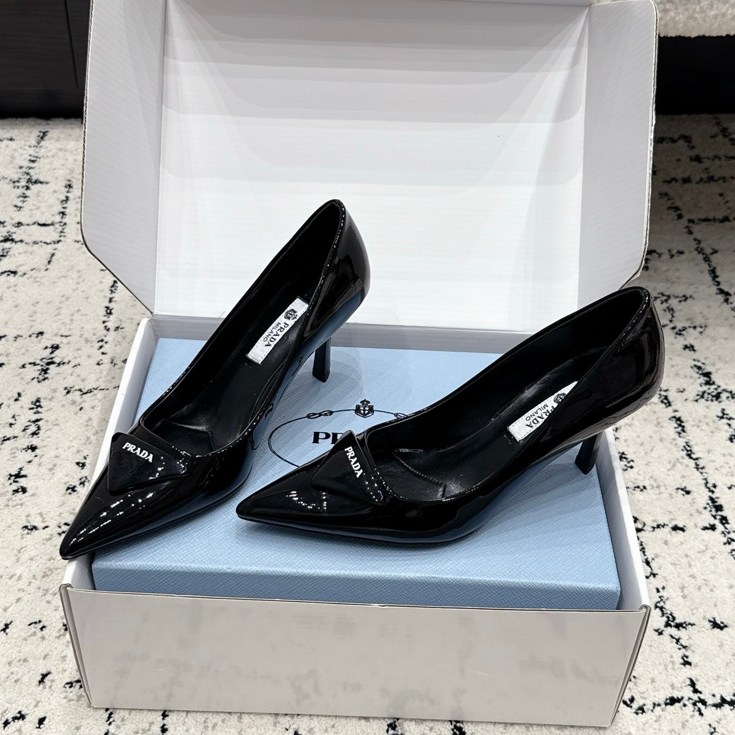 Prada Triangle Pump in Calfskin