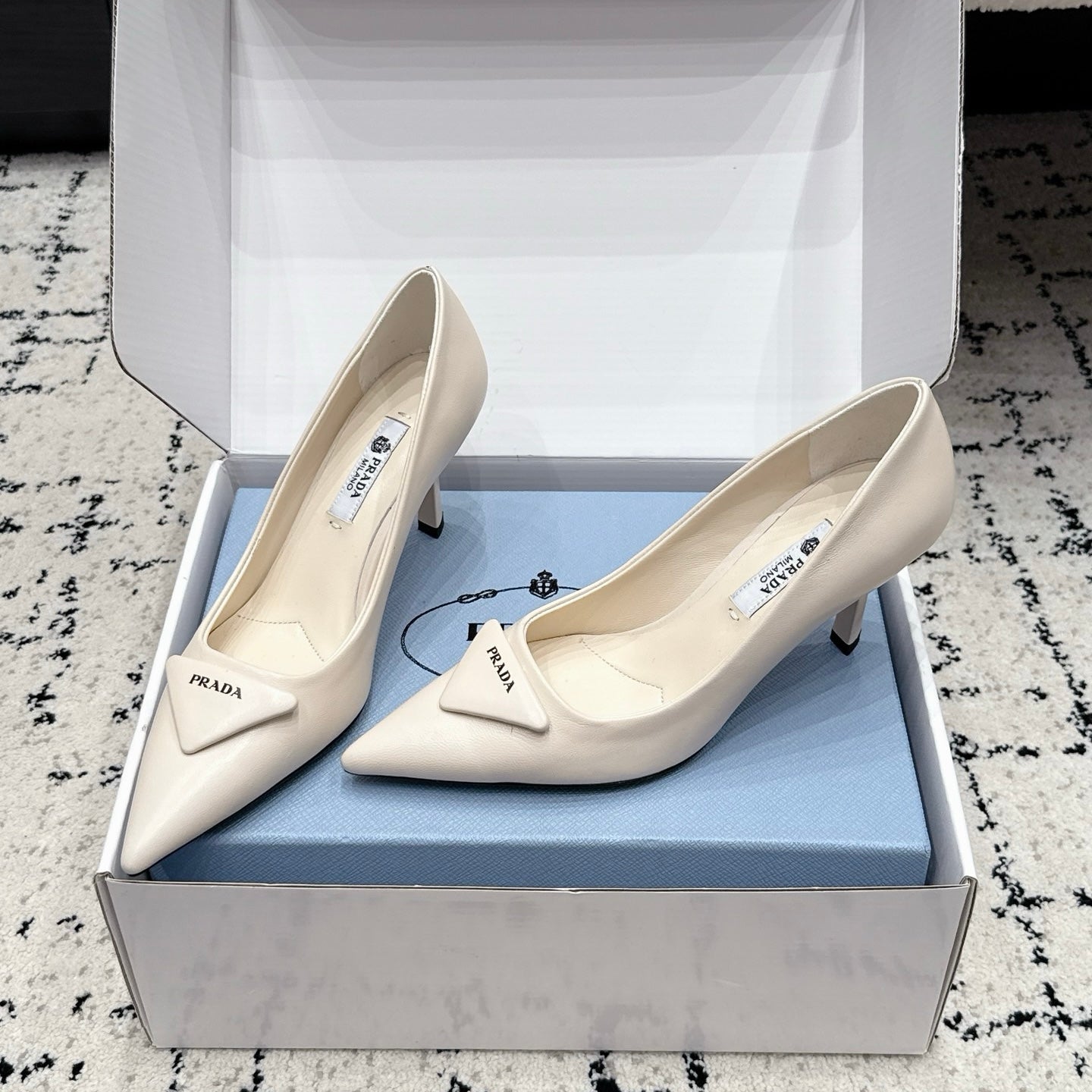 Prada Triangle Pump in Calfskin