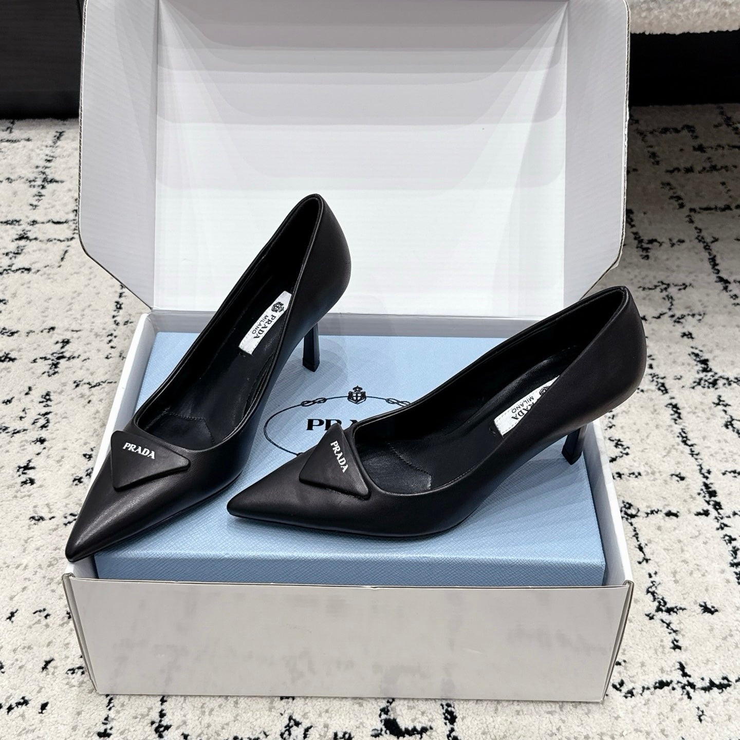 Prada Triangle Pump in Calfskin