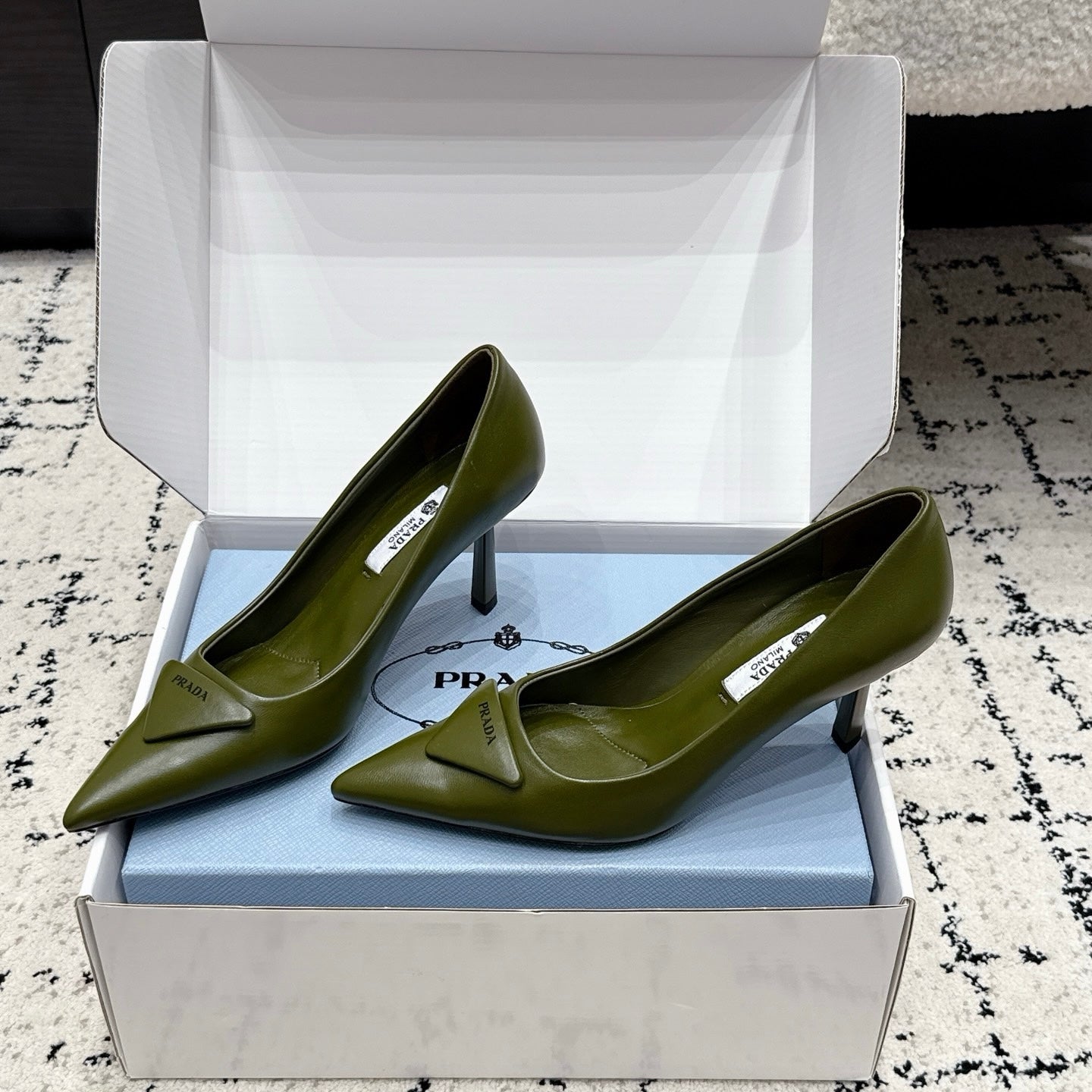 Prada Triangle Pump in Calfskin